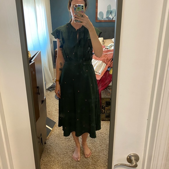 Emerald Green and Heart Print Midi Dress - Picture 8 of 8